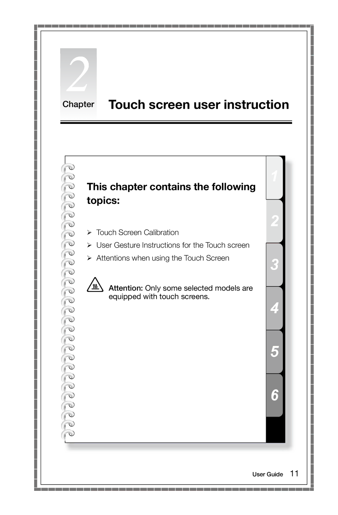 Lenovo 2566 [B340] 10099, 97, 4749 [B545], 3363 [B540p] 10098, 2567 [B345] 10100 manual Chapter Touch screen user instruction 