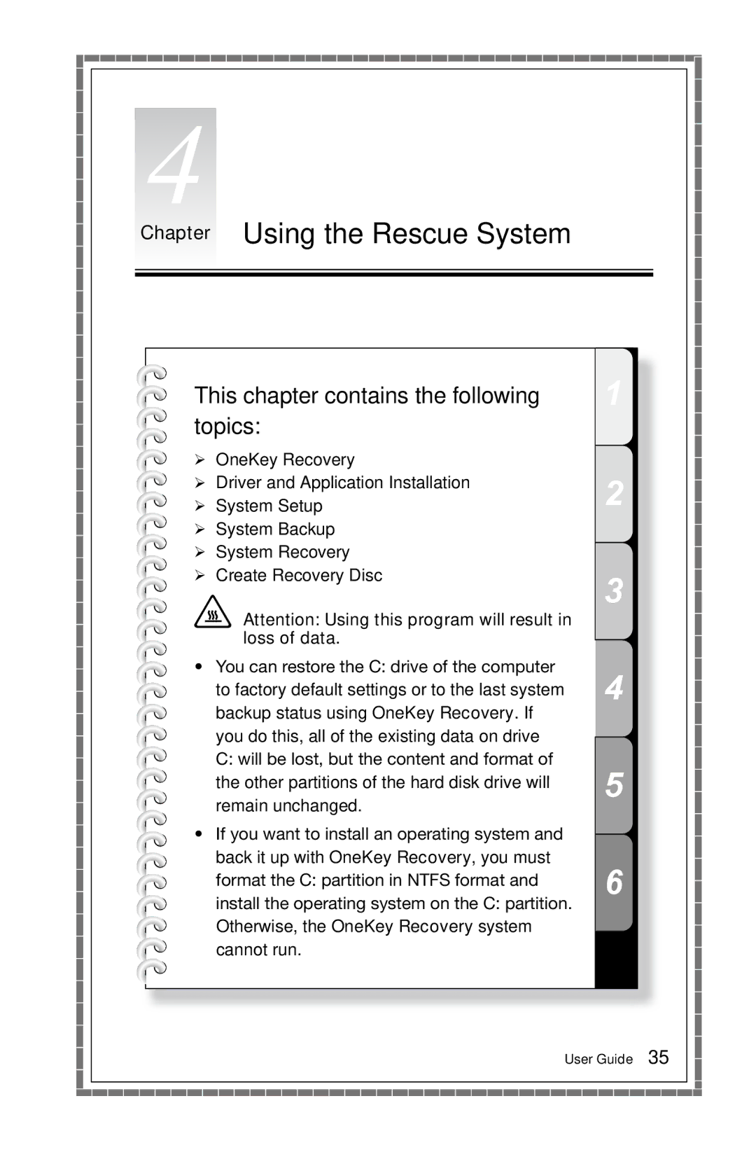 Lenovo 2566 [B340] 10099, 97, 4749 [B545], 3363 [B540p] 10098, 2567 [B345] 10100 manual Chapter Using the Rescue System 