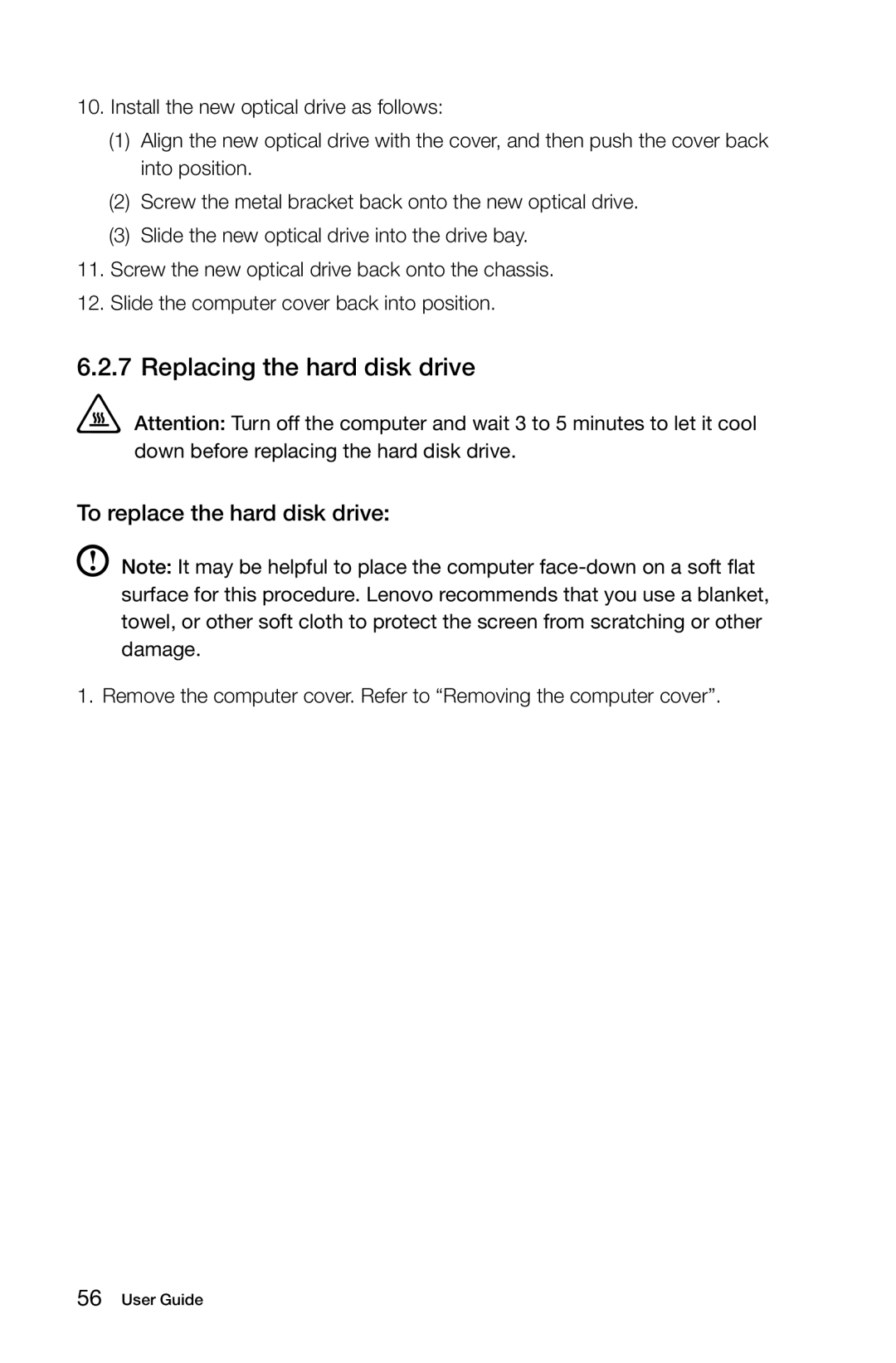 Lenovo 4749 [B545], 97, 3363 [B540p] 10098, 2567 [B345] 10100 Replacing the hard disk drive, To replace the hard disk drive 