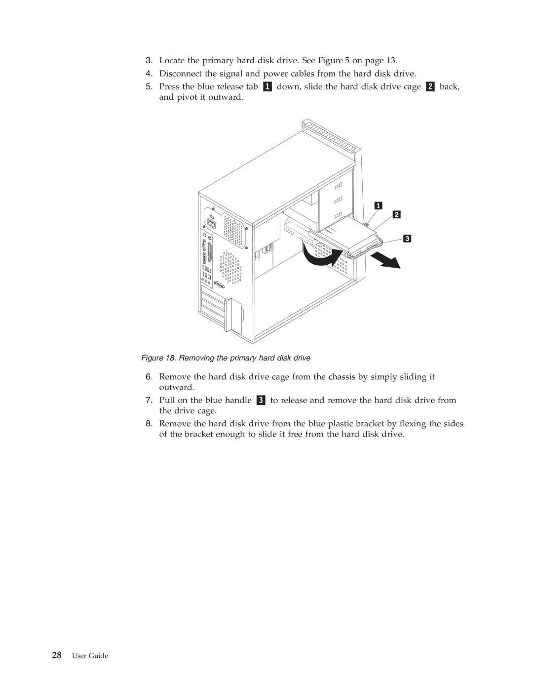 Lenovo 9935, 9705, 9625, 9421, 9353, 9485, 9623, 7061, 7090, 3656, 9795, 9953, 9946 manual Removing the primary hard disk drive 