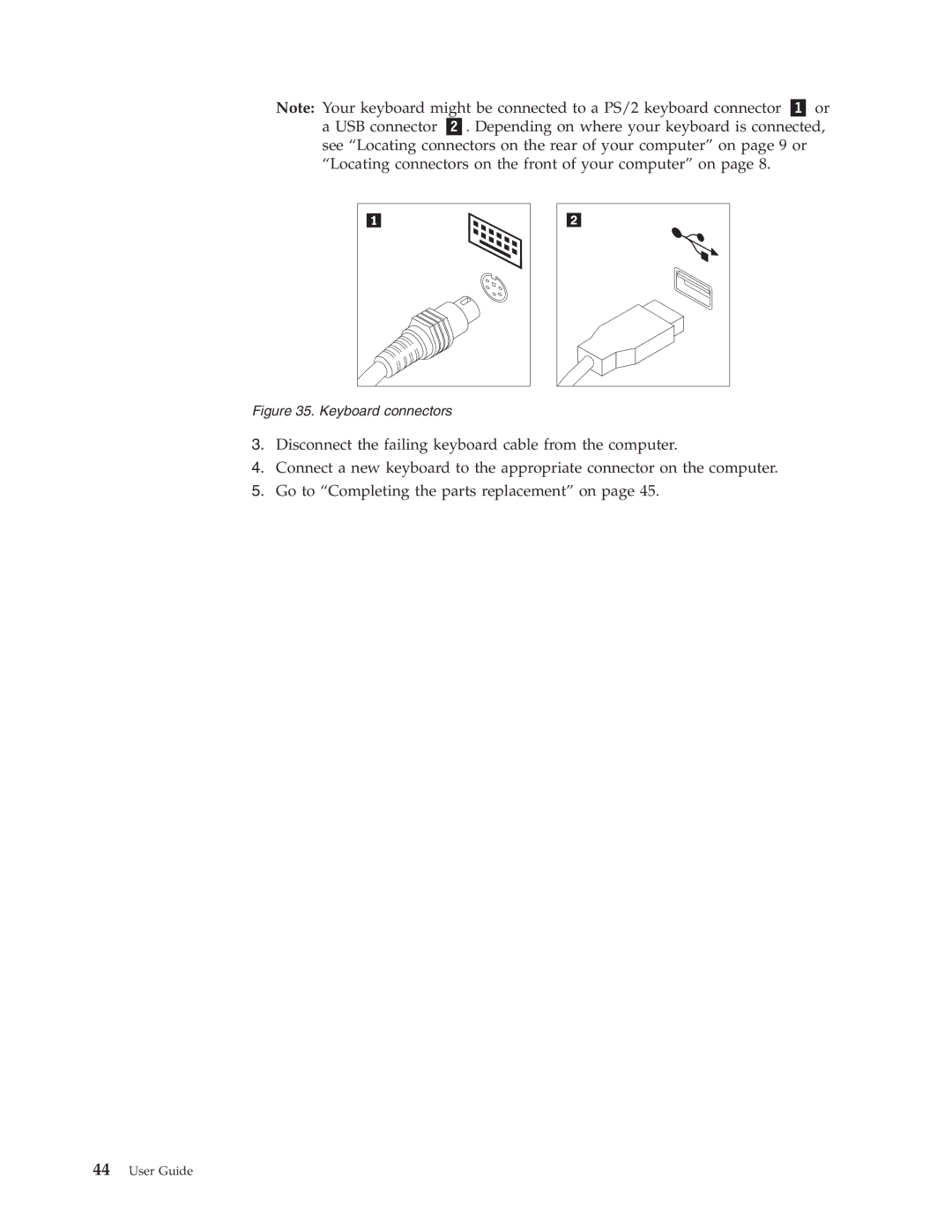 Lenovo 9705, 9625, 9421, 9353, 9485, 9623, 7061, 7090, 3656, 9795, 9935, 9953, 9946 manual Keyboard connectors 