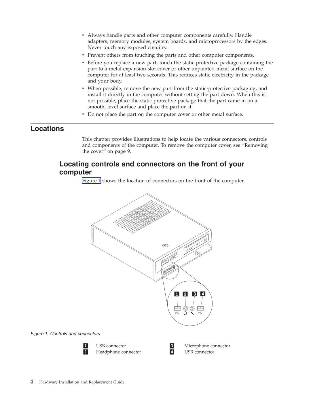 Lenovo 9784, 9489, 9703, 9358, 9481, 9351, 9438, 7096, 9792, 9949, 9853, 9788 manual Locations, Controls and connectors 