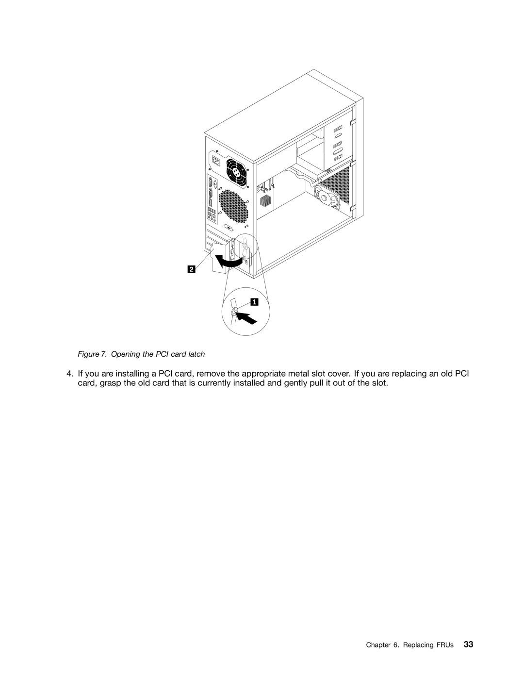 Lenovo 1010, 992, 981, 1008 manual Opening the PCI card latch 