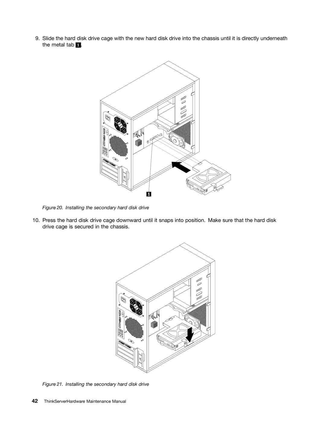 Lenovo 992, 981, 1008, 1010 manual Installing the secondary hard disk drive 