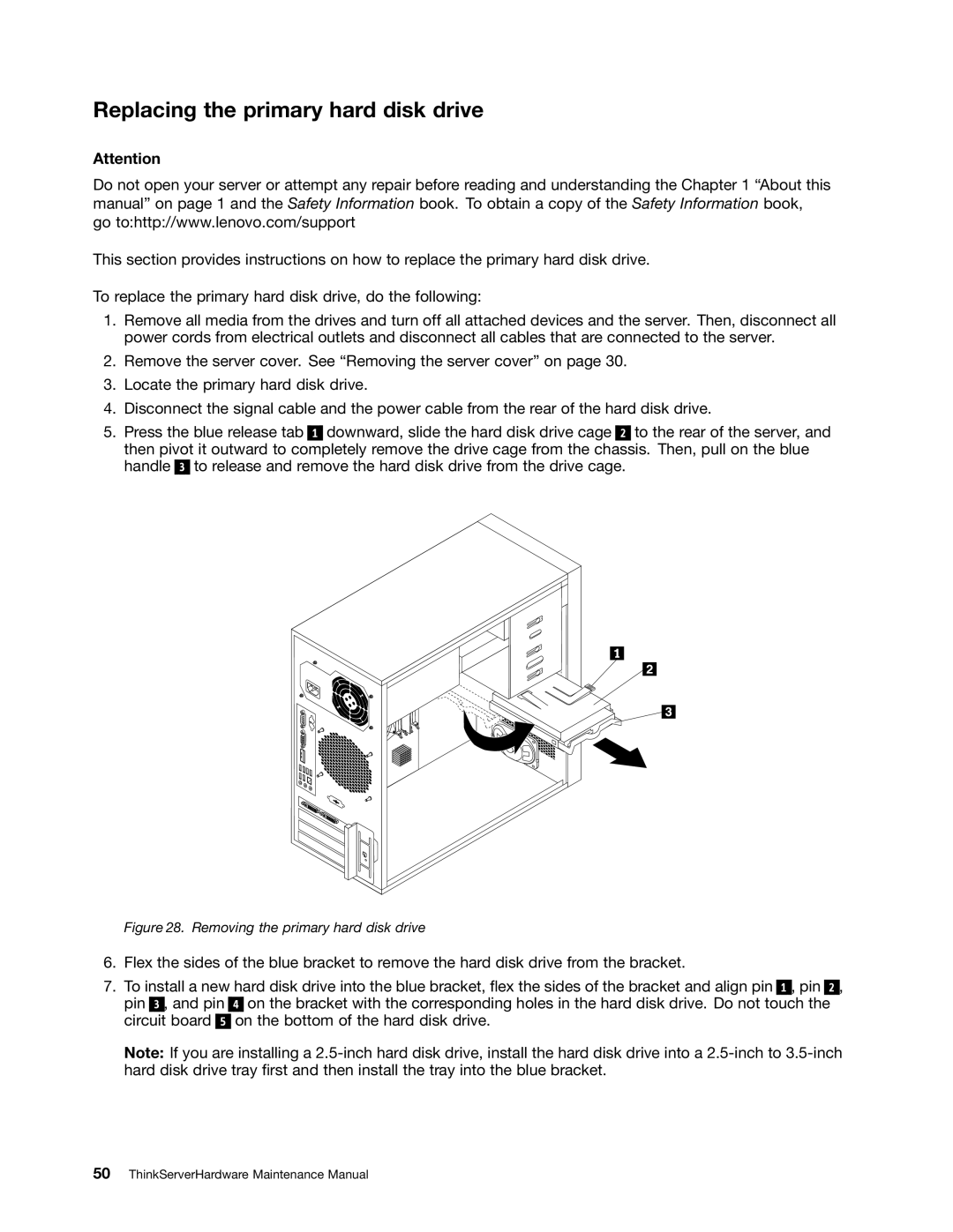 Lenovo 992, 981, 1008, 1010 manual Replacing the primary hard disk drive, Removing the primary hard disk drive 