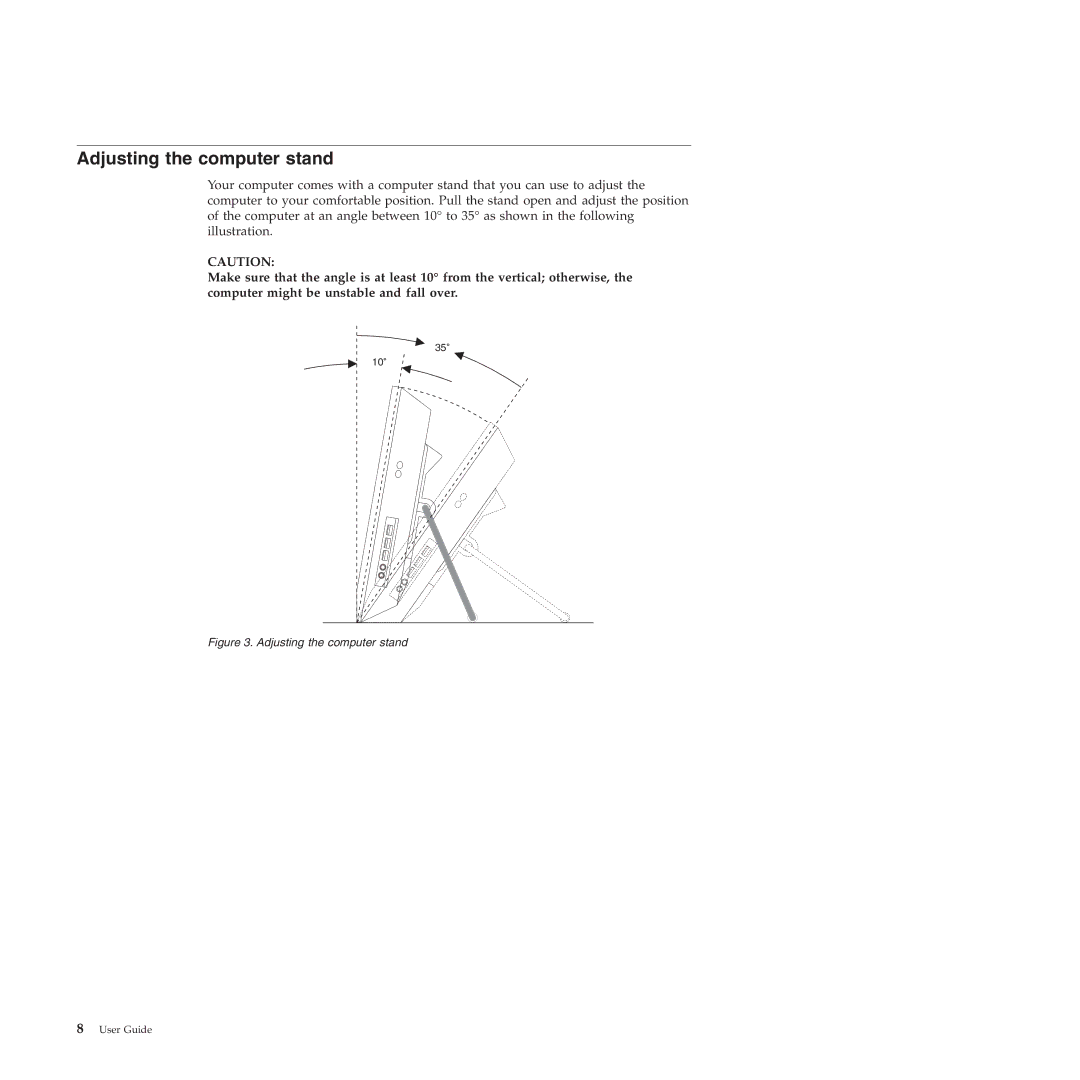 Lenovo 2565, 994, 401, 1186, 1184, 1165 manual Adjusting the computer stand 