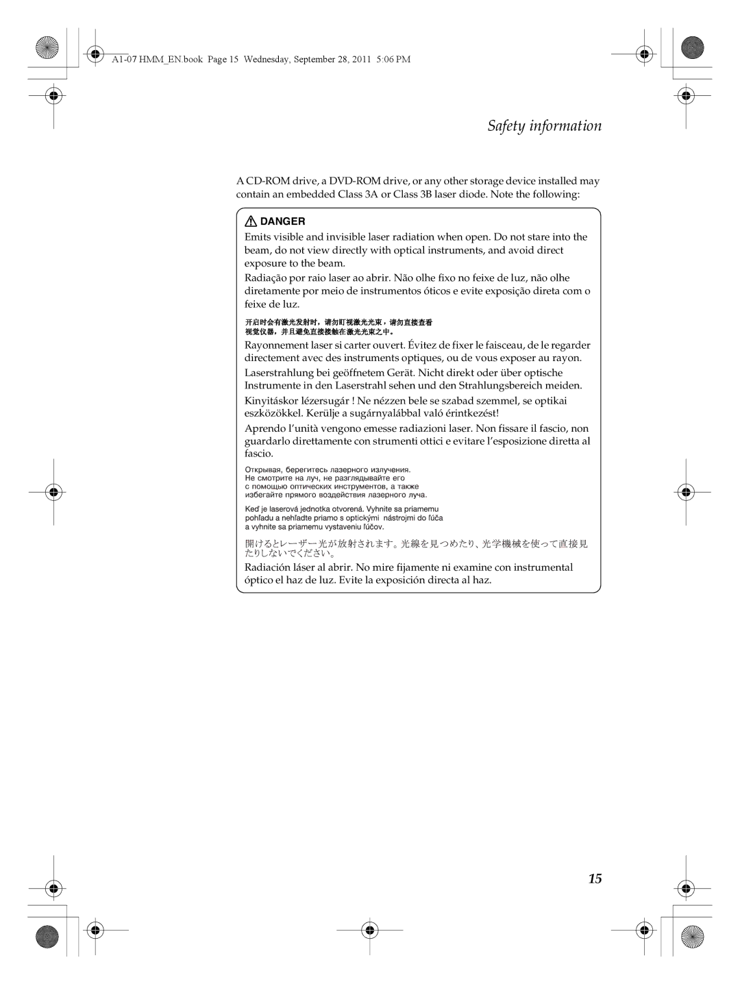 Lenovo A1-07 manual Safety information 