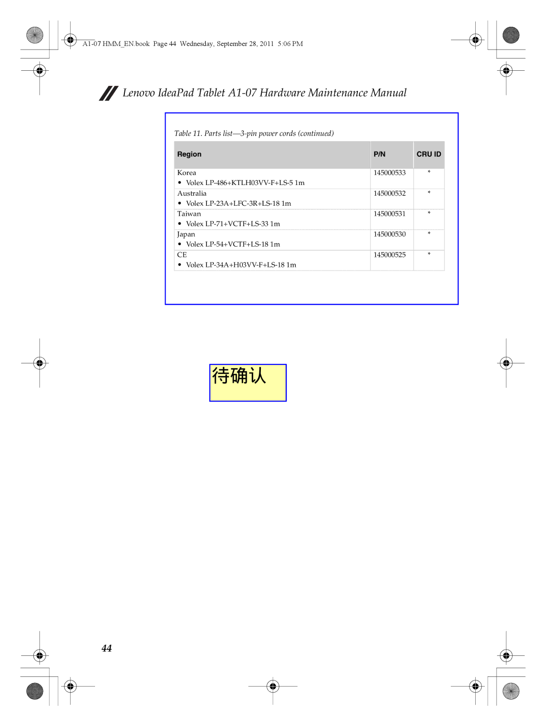 Lenovo A1-07 manual 待确认 