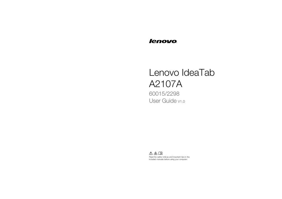 Lenovo manual Lenovo IdeaTab A2107A 