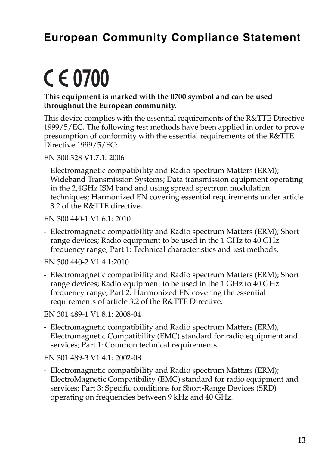 Lenovo A2107A manual European Community Compliance Statement 