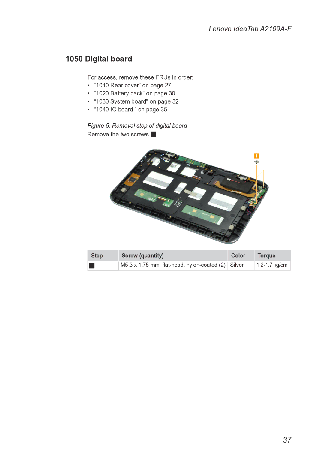 Lenovo 2290XF2, A2109 manual Digital board, Removal step of digital board 