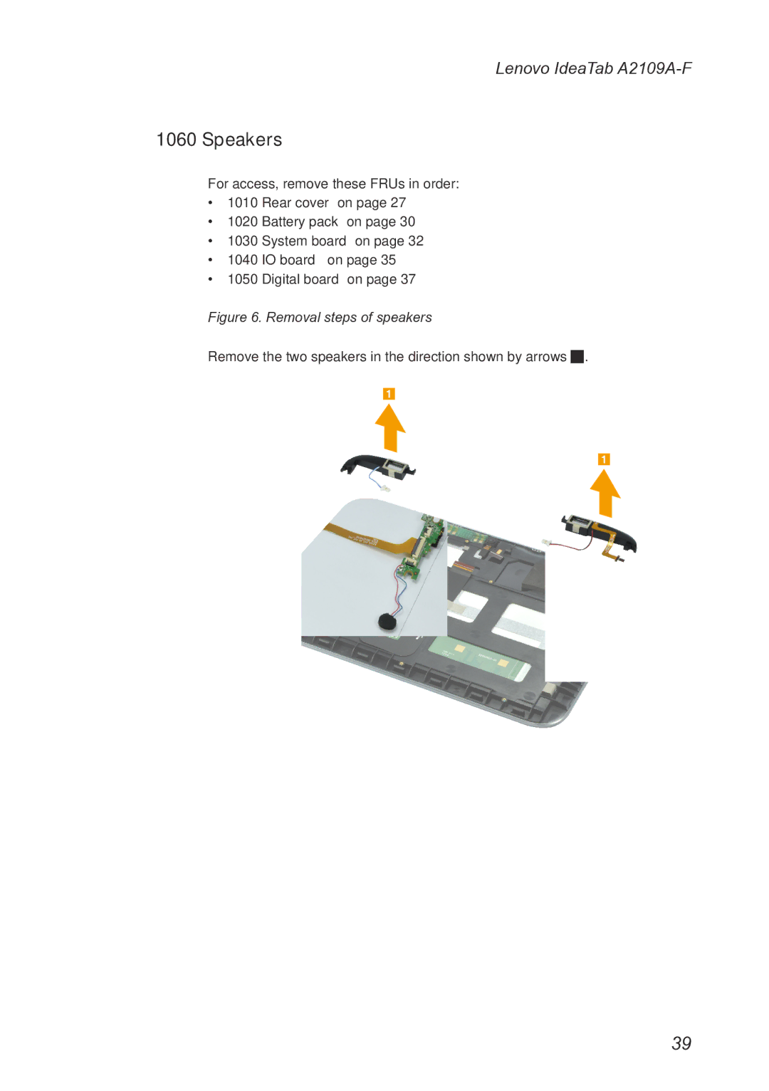 Lenovo 2290XF2, A2109 manual Speakers, Removal steps of speakers 