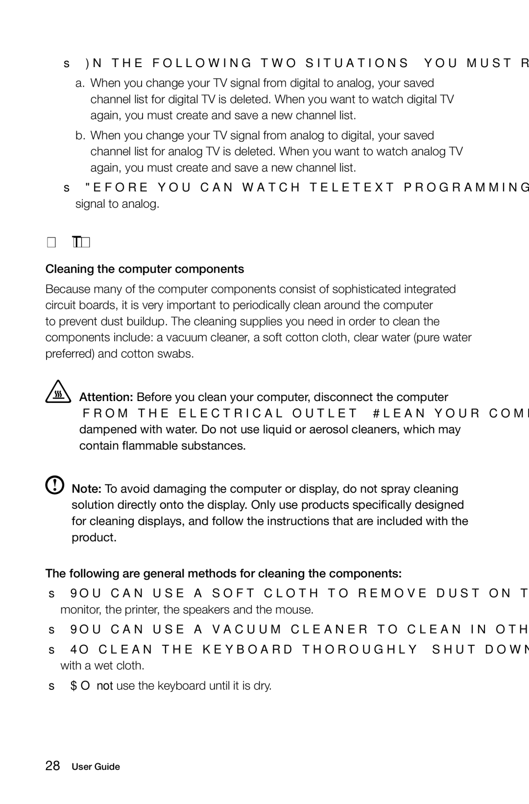 Lenovo A3 manual Performing Daily Maintenance Tasks, Cleaning the computer components 