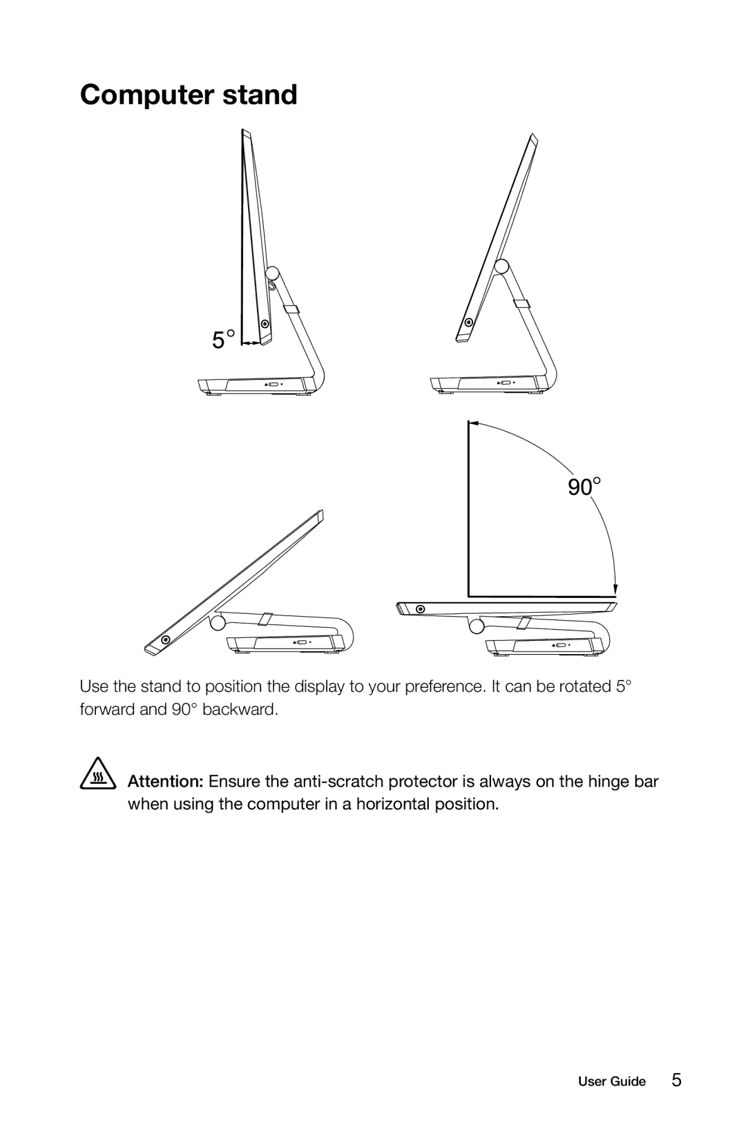 Lenovo A5 manual Computer stand 