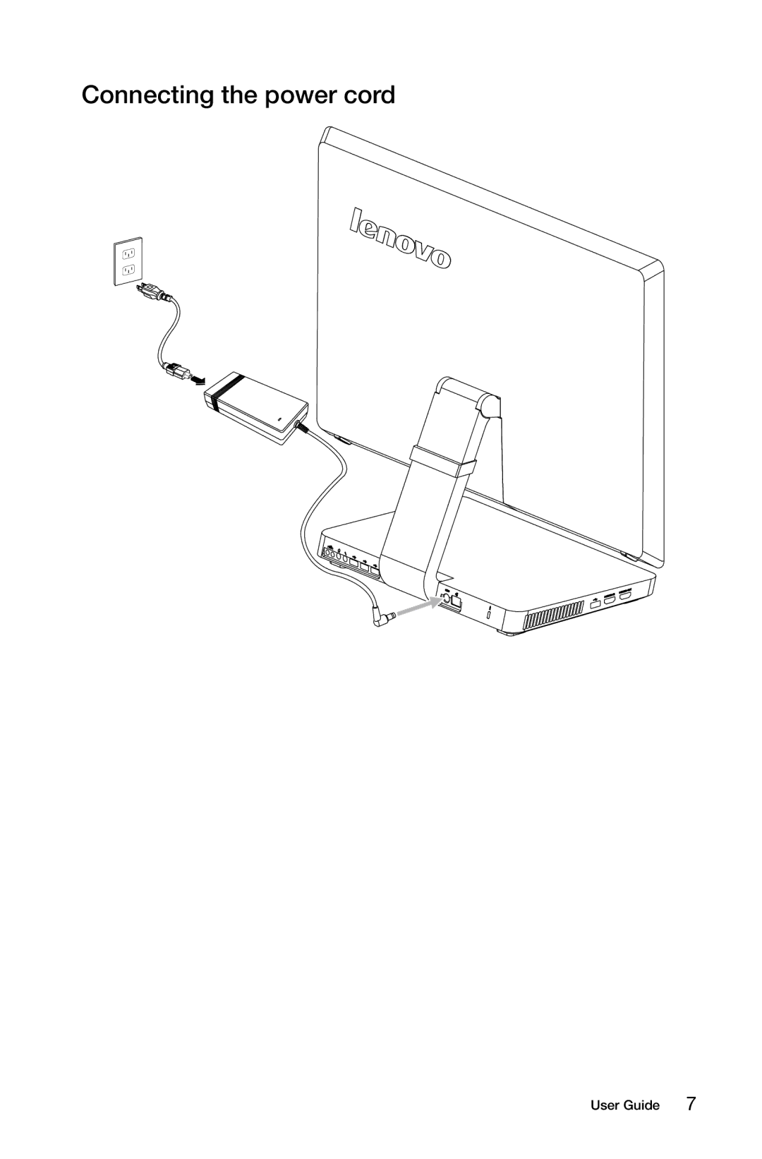 Lenovo A5 manual Connecting the power cord 