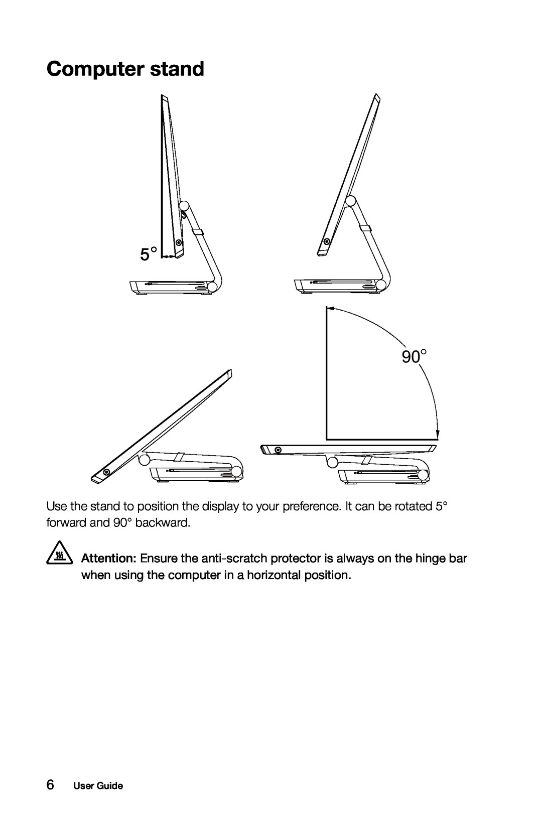 Lenovo A7 manual Computer stand, 6User Guide 