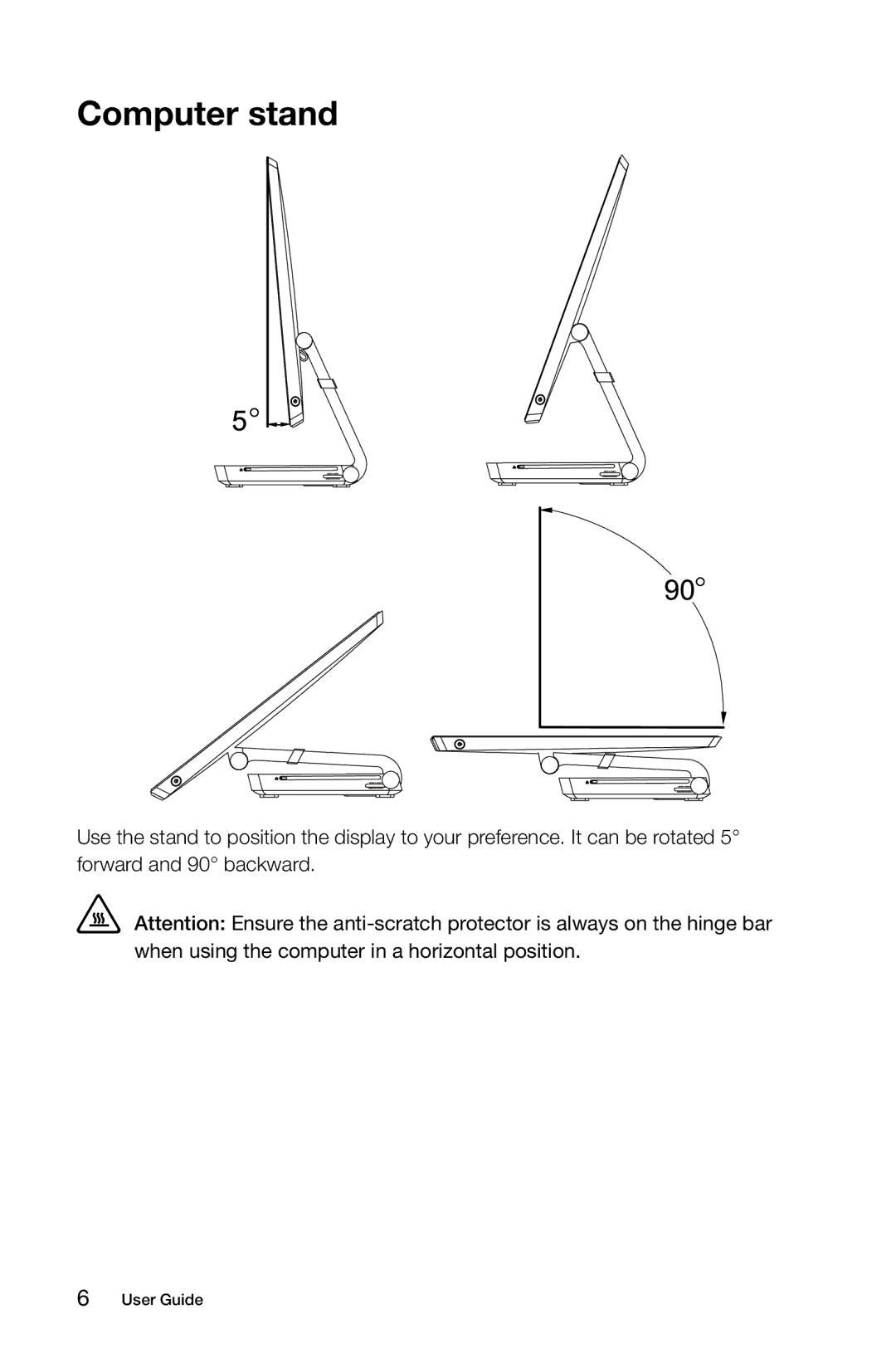 Lenovo A7 manual Computer stand 