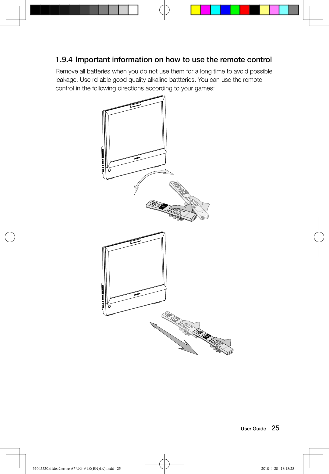 Lenovo A7 manual Important information on how to use the remote control 