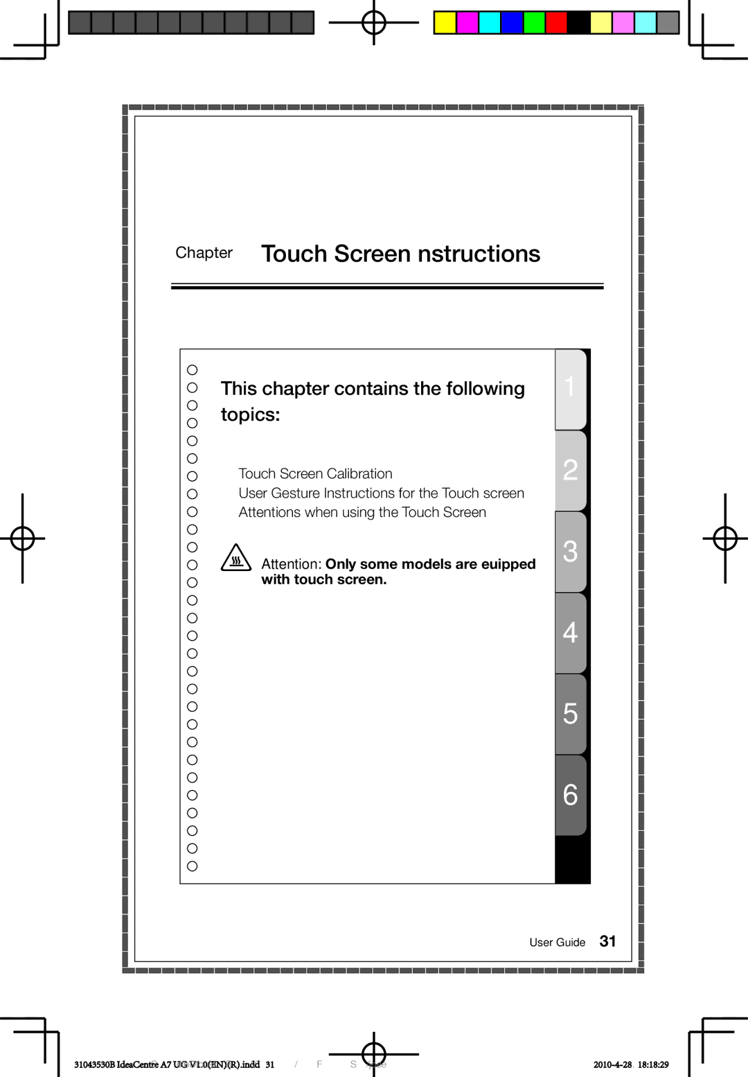 Lenovo A7 manual Chapter Touch Screen Instructions 