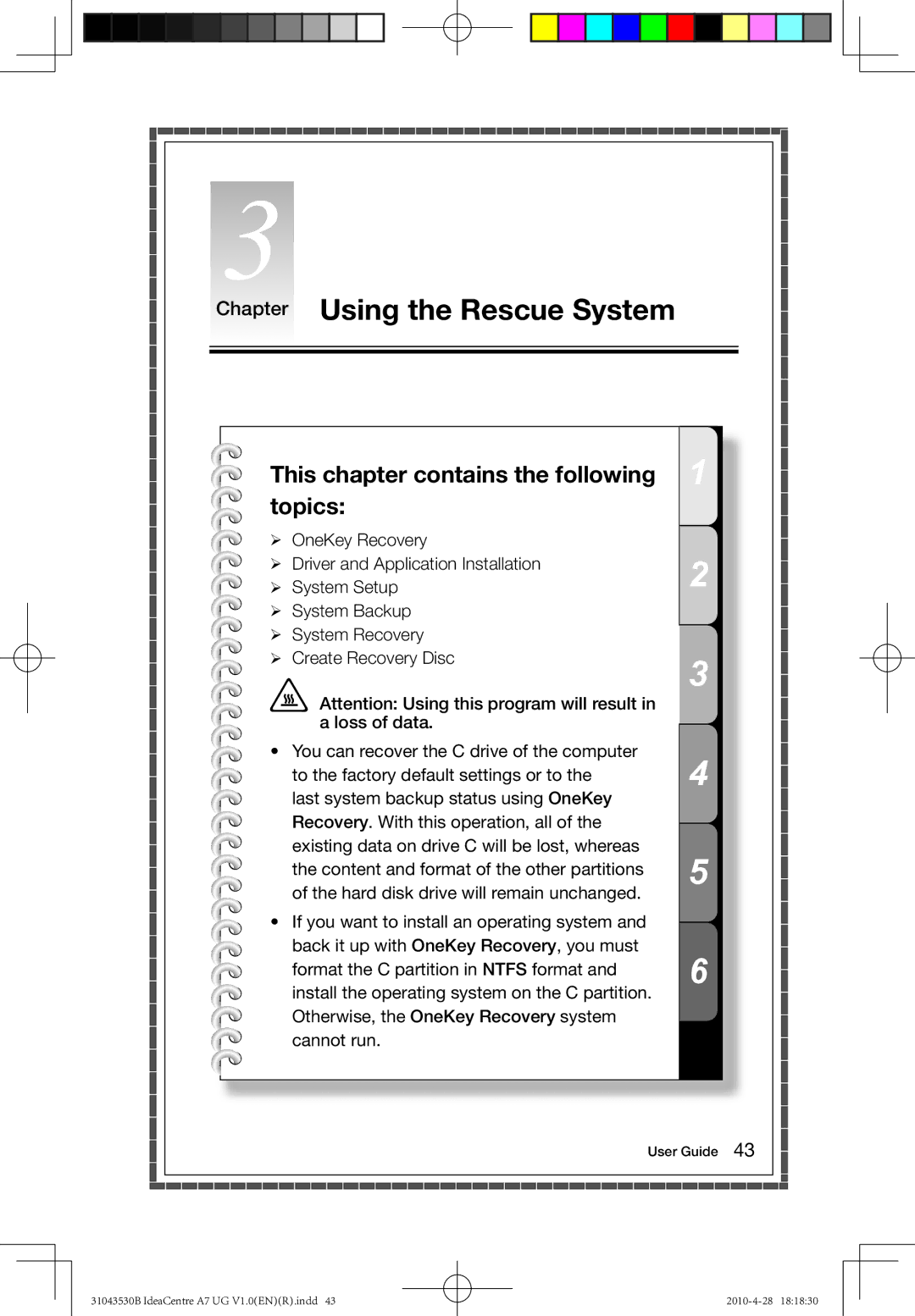 Lenovo A7 manual Chapter Using the Rescue System 