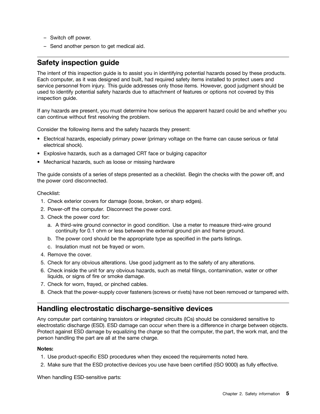 Lenovo A720 manual Safety inspection guide, Handling electrostatic discharge-sensitive devices 