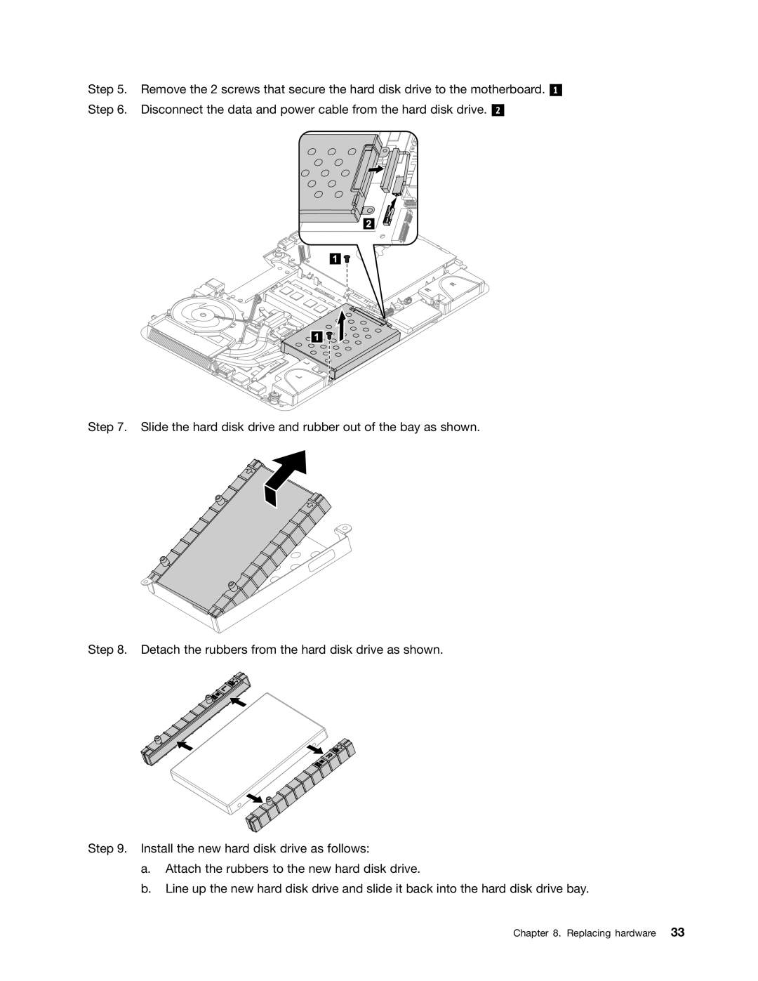 Lenovo A720 manual Replacing hardware 