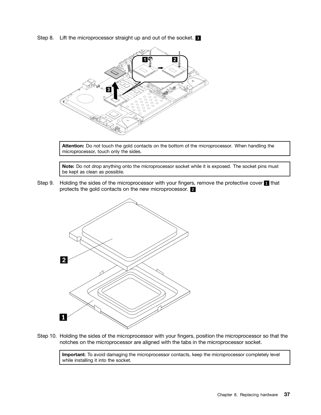 Lenovo A720 manual Replacing hardware 