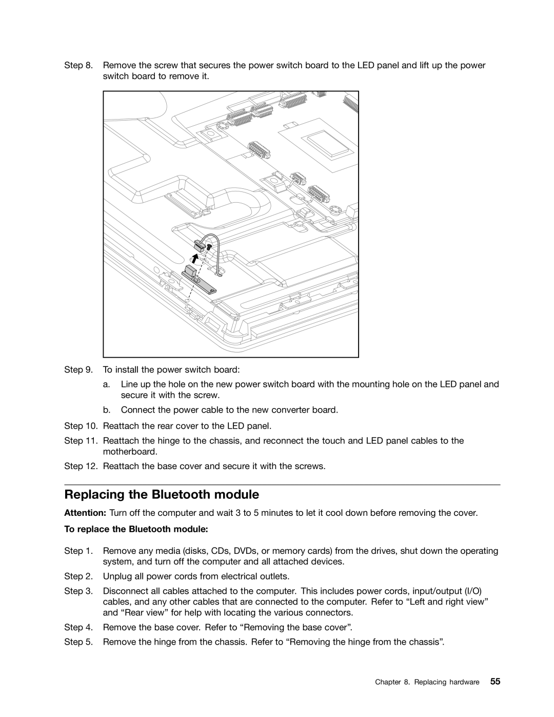 Lenovo A720 manual Replacing the Bluetooth module, To replace the Bluetooth module 