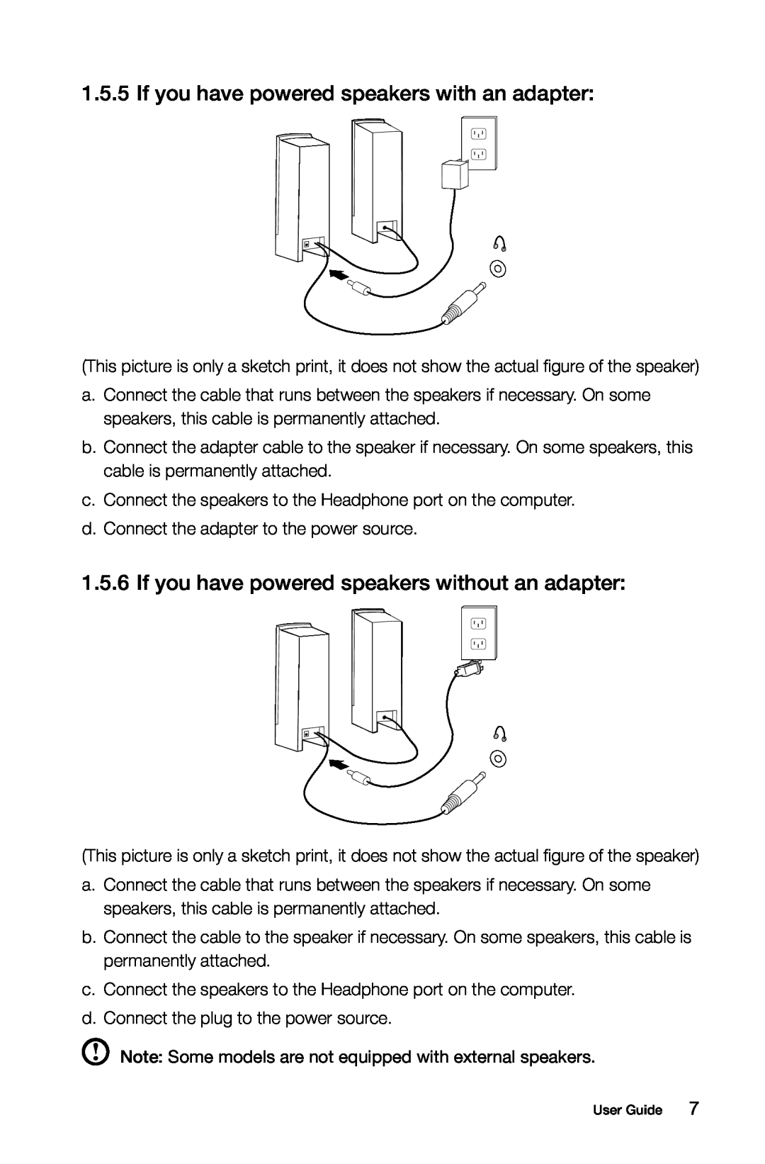 Lenovo B3, 10051, 10052 manual If you have powered speakers with an adapter, If you have powered speakers without an adapter 