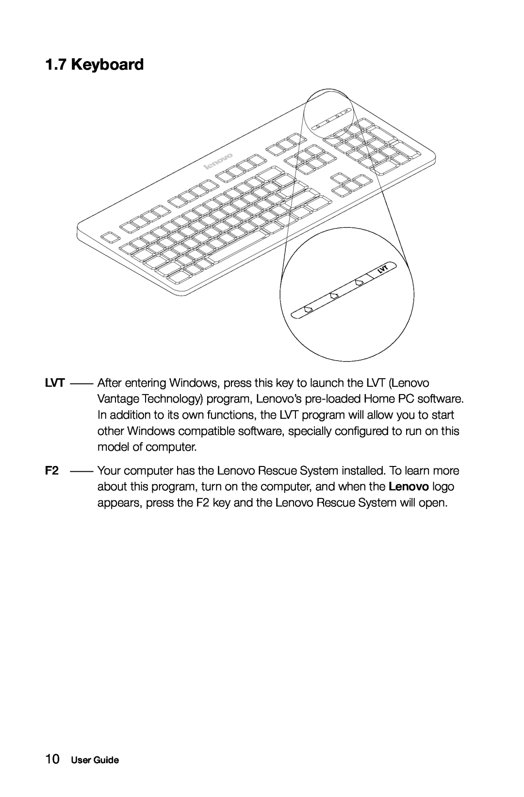 Lenovo B3, 10051, 10052 manual Keyboard, User Guide 