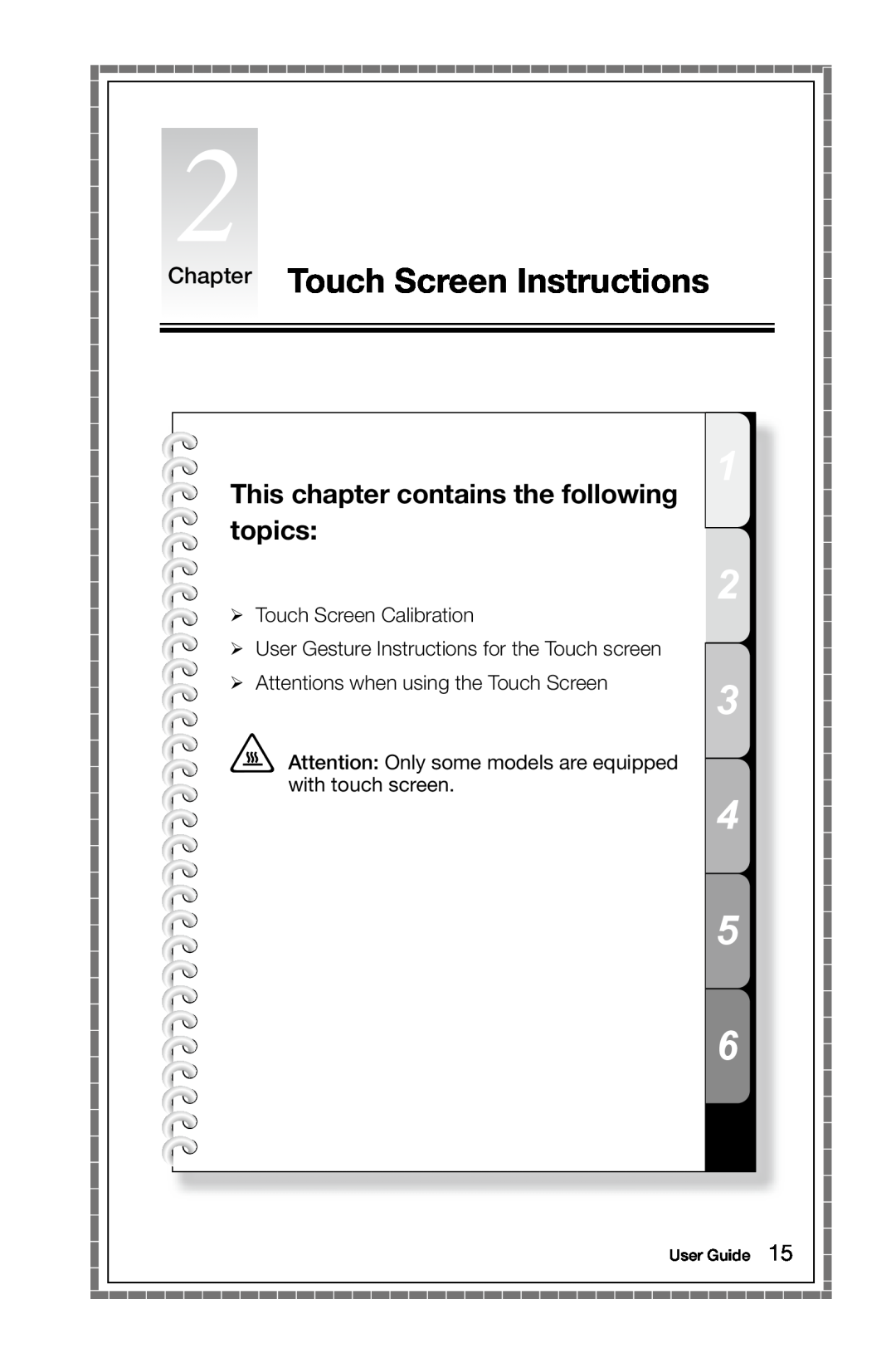Lenovo 10052, B3 Chapter Touch Screen Instructions, This chapter contains the following topics, Ø Touch Screen Calibration 