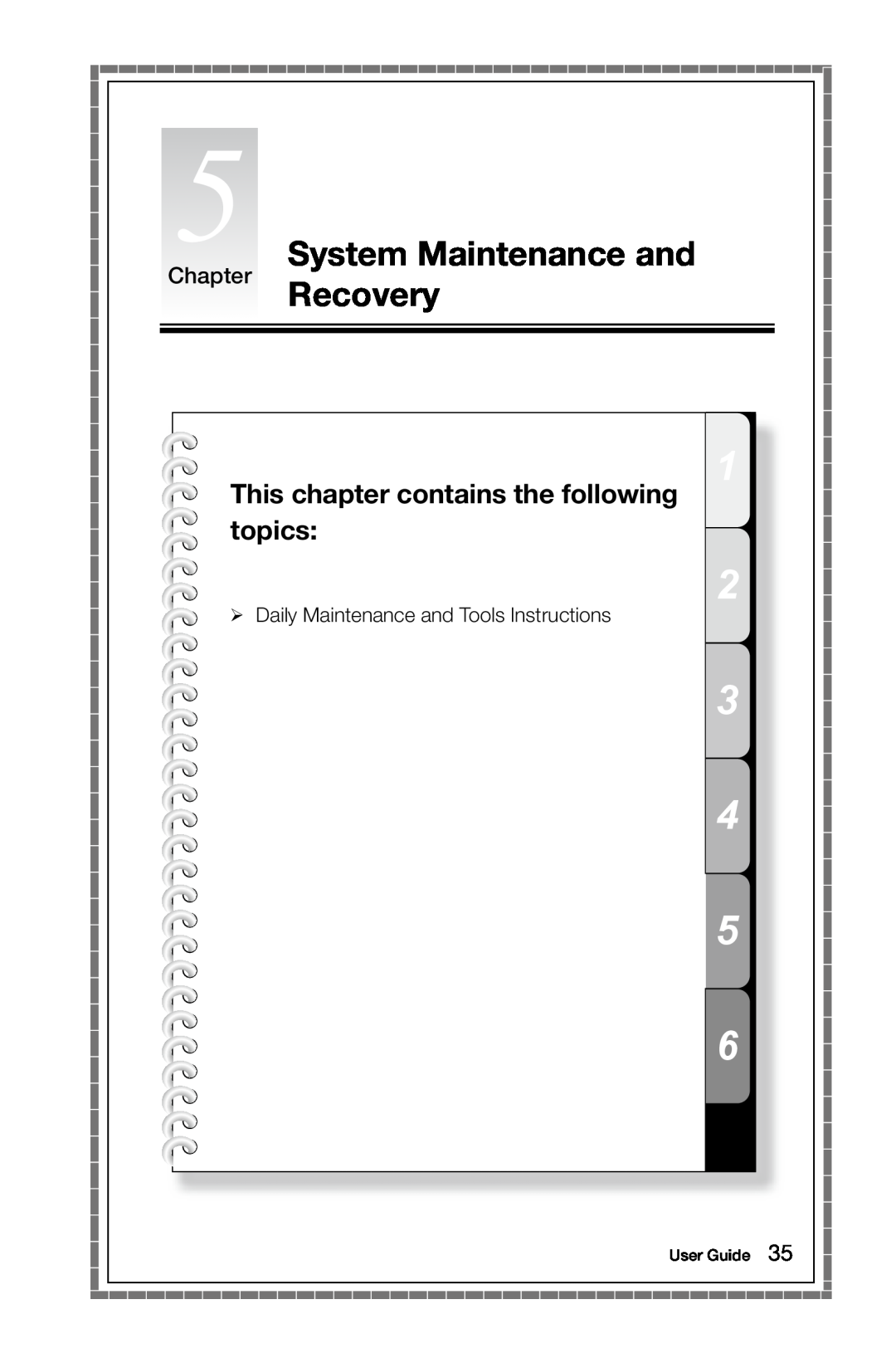 Lenovo 10051, B3, 10052 System Maintenance and Chapter Recovery, This chapter contains the following topics, User Guide 