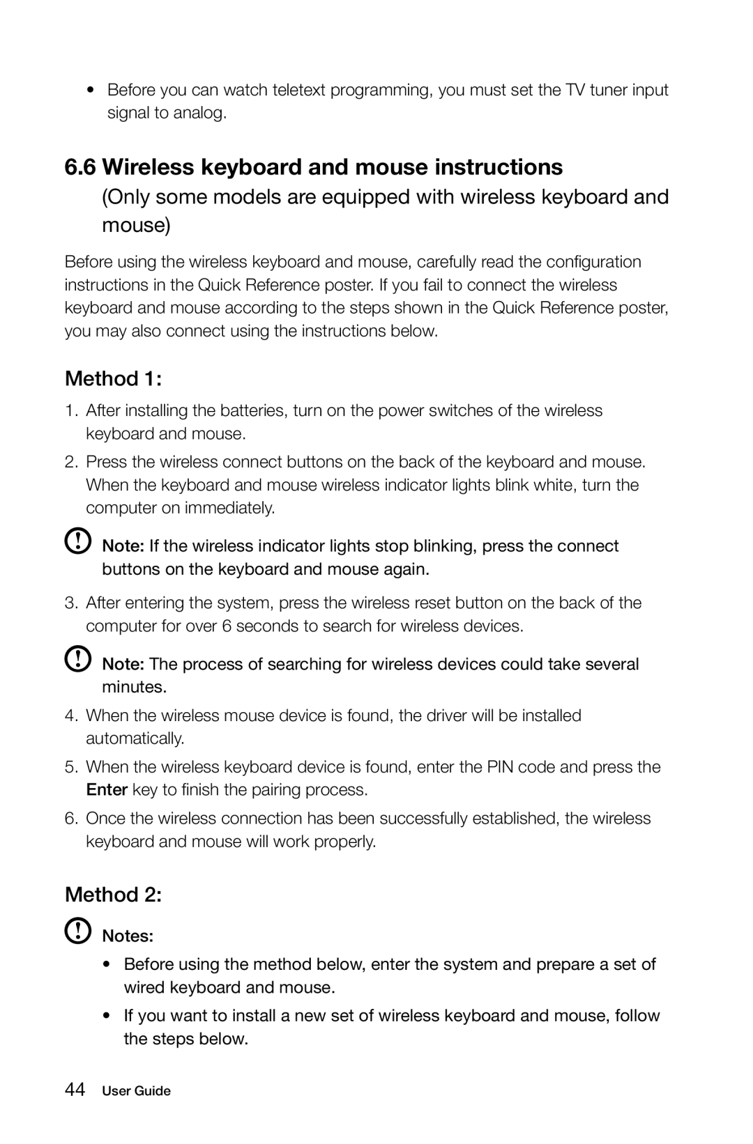 Lenovo 10051, B3, 10052 manual Wireless keyboard and mouse instructions, Method 