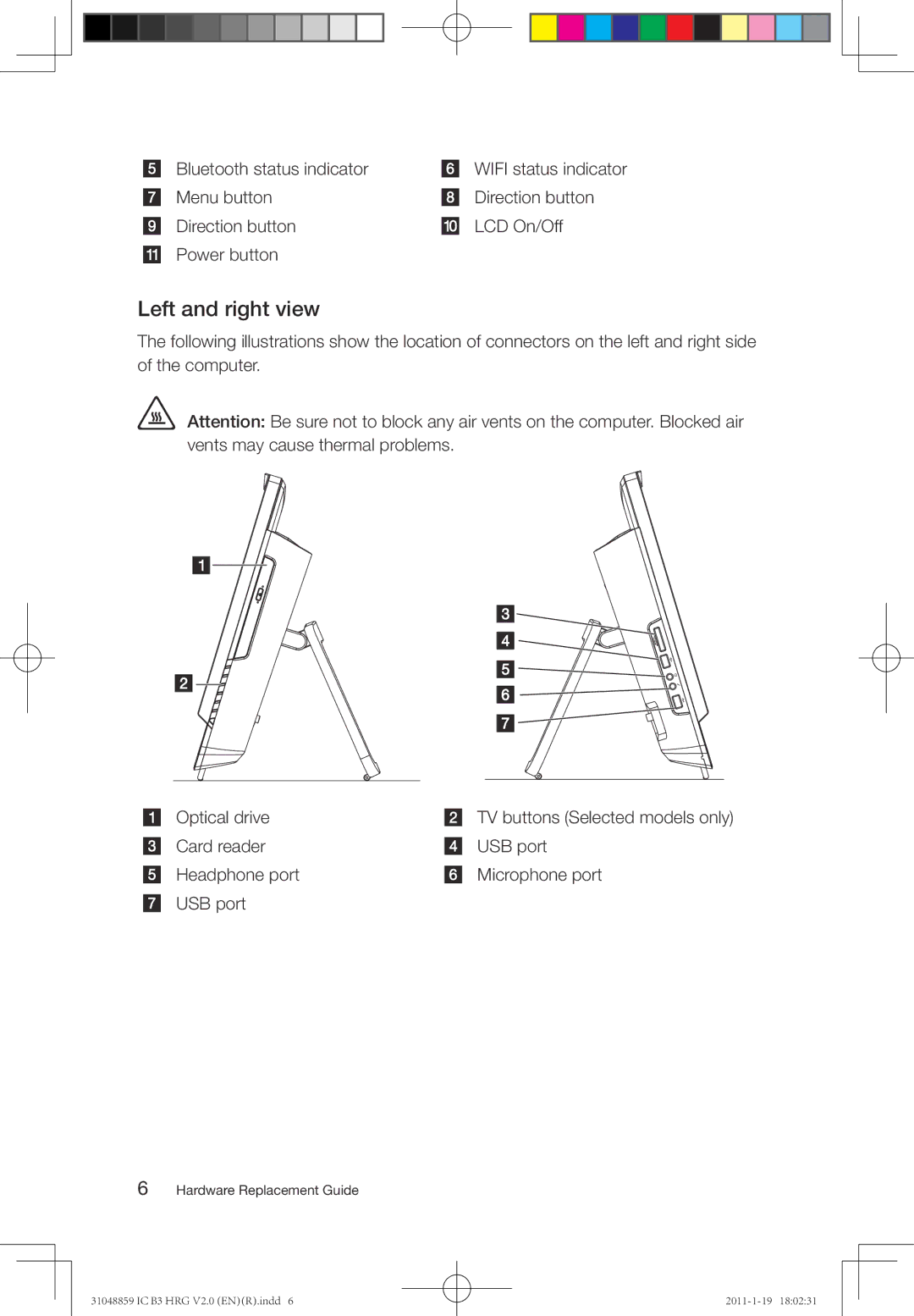 Lenovo B3 manual Left and right view 