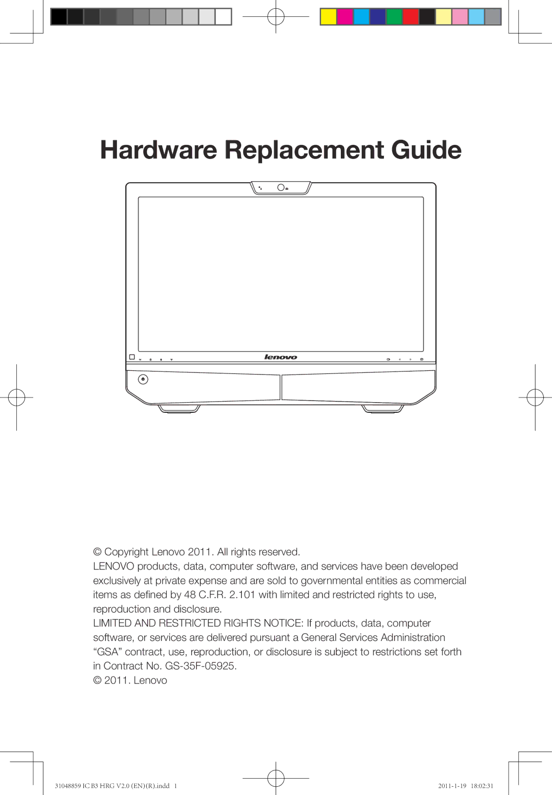 Lenovo B3 manual Hardware Replacement Guide 