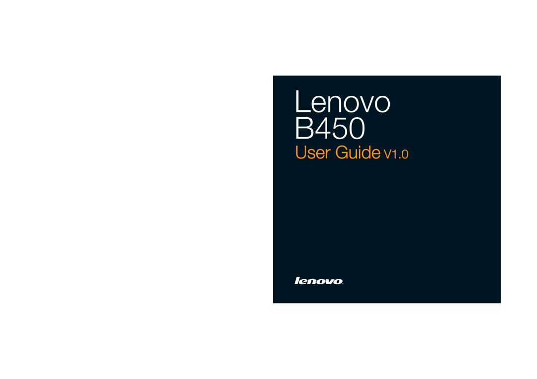 Lenovo manual Lenovo B450, User Guide 
