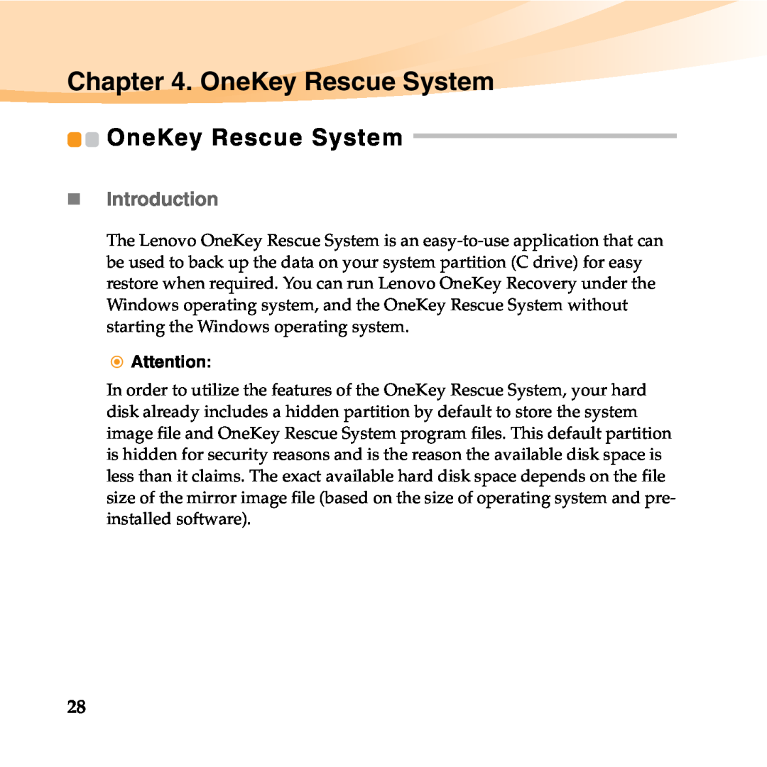 Lenovo B450 manual OneKey Rescue System, „Introduction 