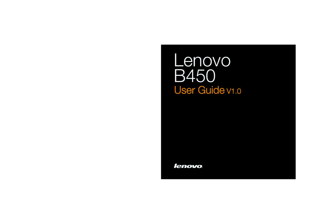 Lenovo manual Lenovo B450 