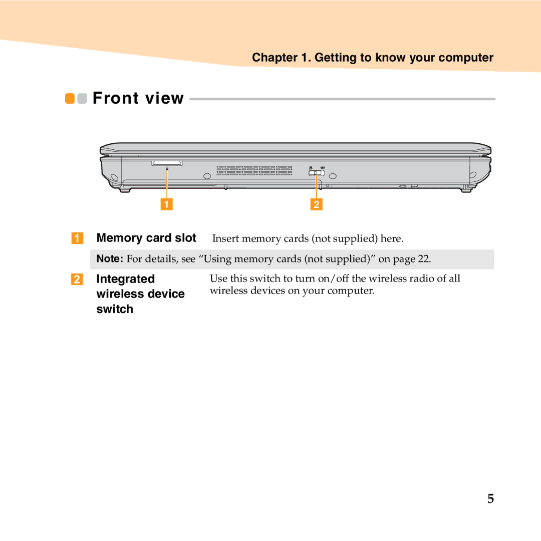 Lenovo B450 manual Wireless device, Switch 