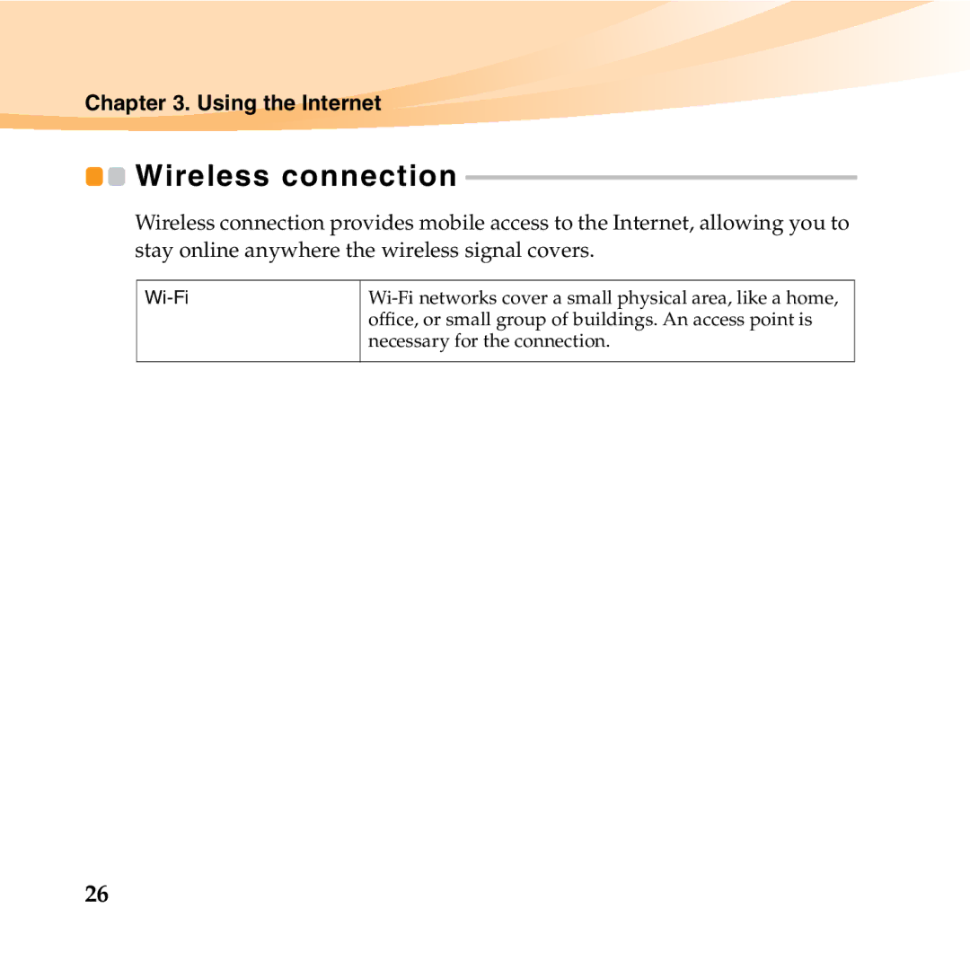 Lenovo B450 manual Wireless connection, Wi-Fi 