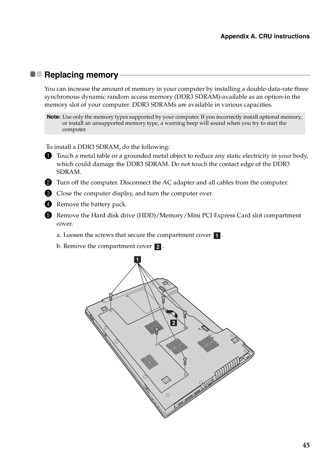 Lenovo V470, B470 manual Sdram 