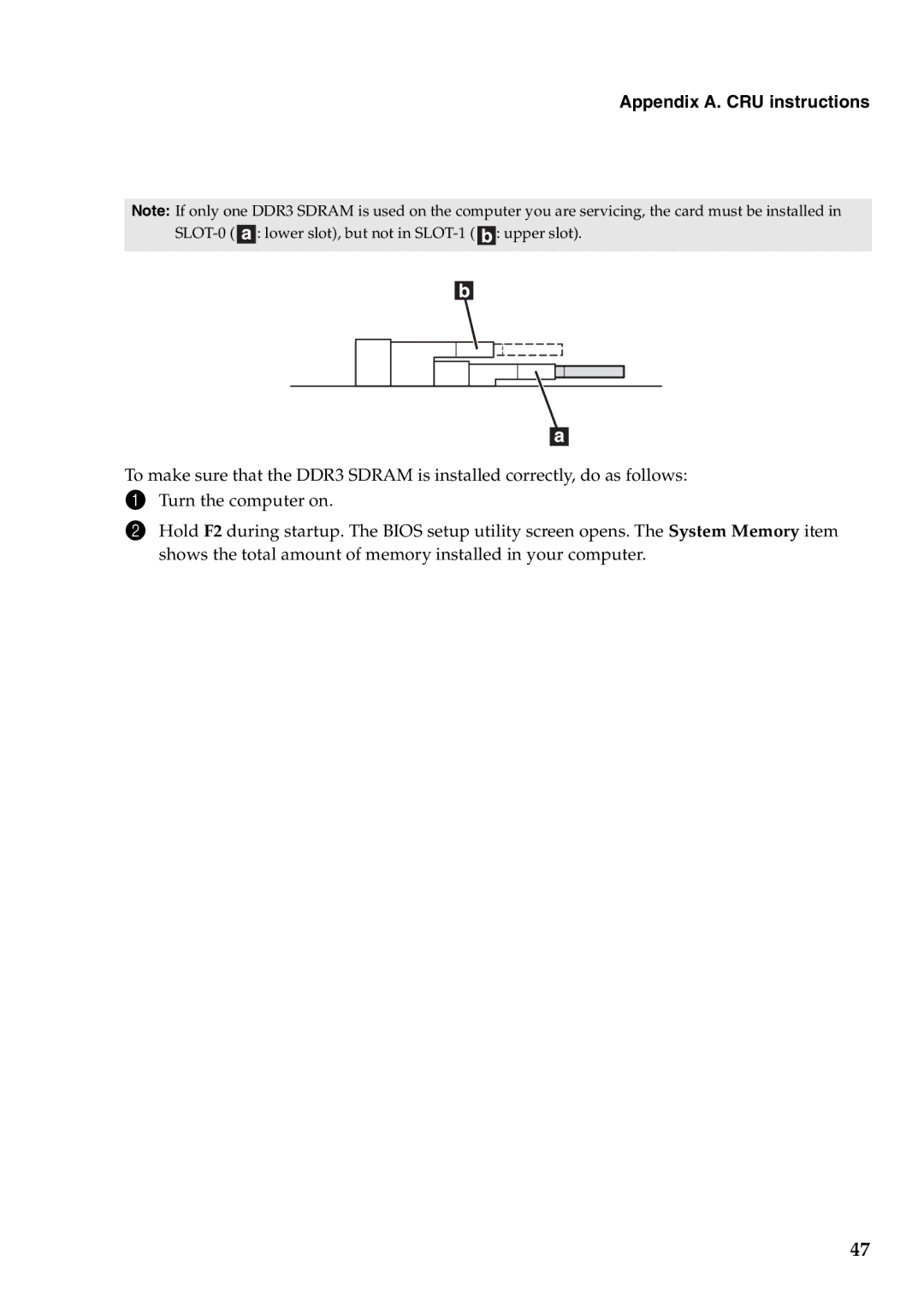 Lenovo V470, B470 manual Appendix A. CRU instructions 