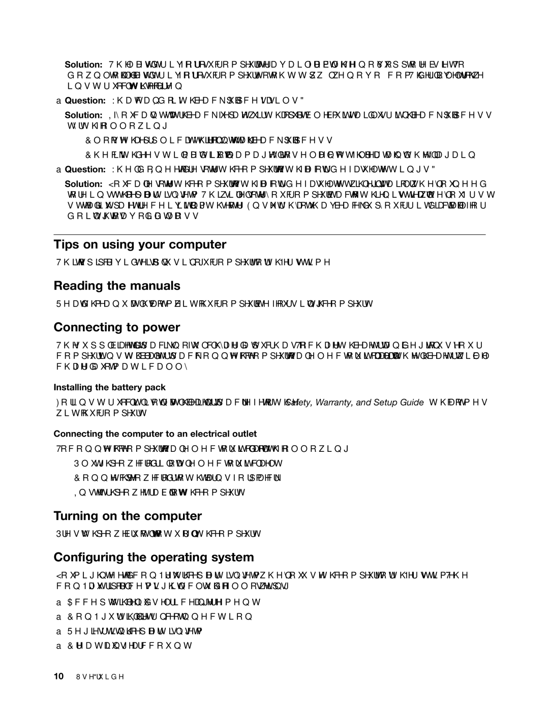 Lenovo B480, B580 Tips on using your computer, Reading the manuals, Connecting to power, Turning on the computer 