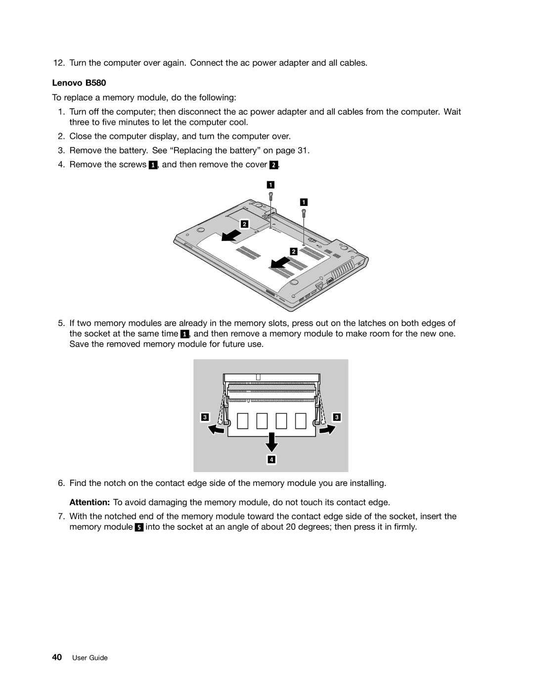 Lenovo B480 manual Lenovo B580 