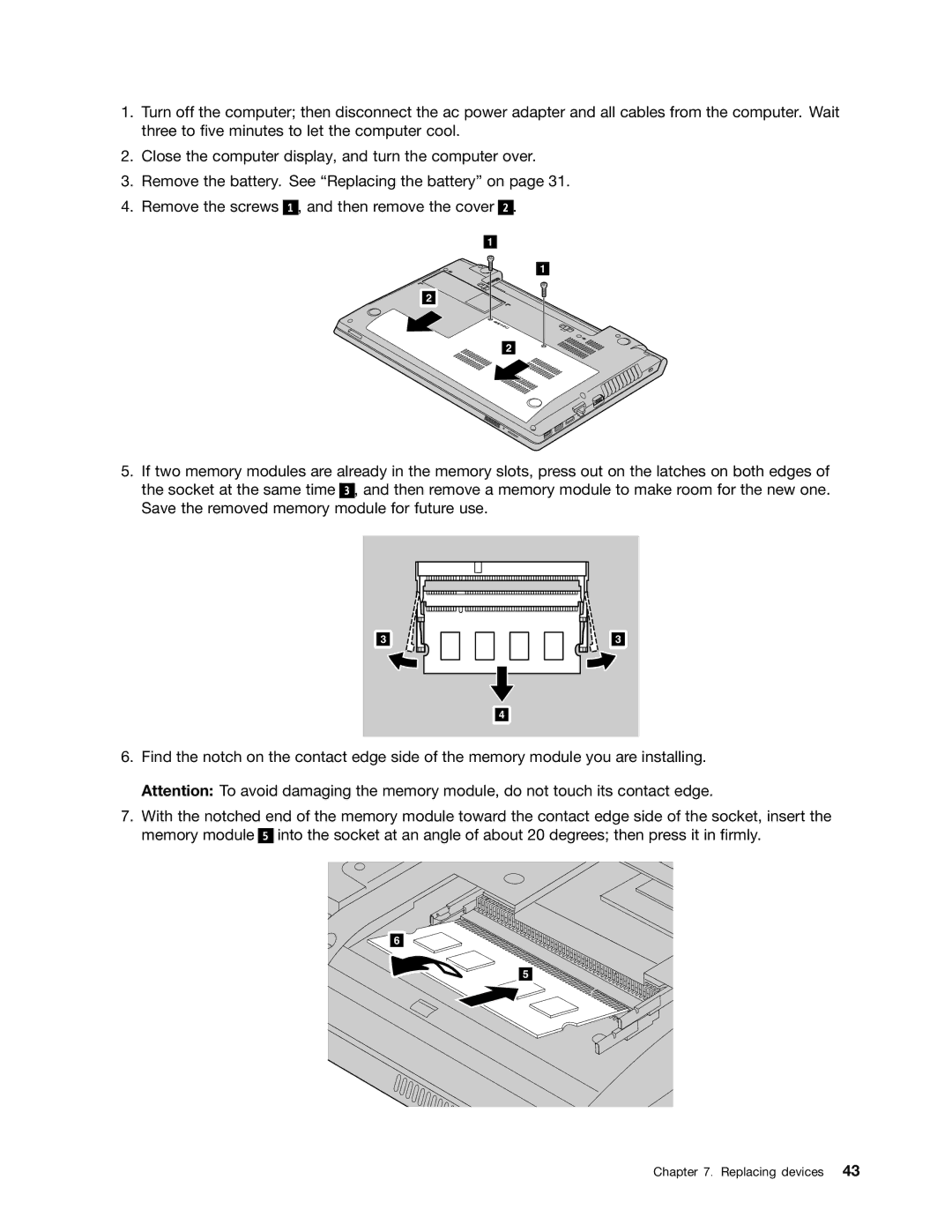 Lenovo B485 manual Replacing devices 