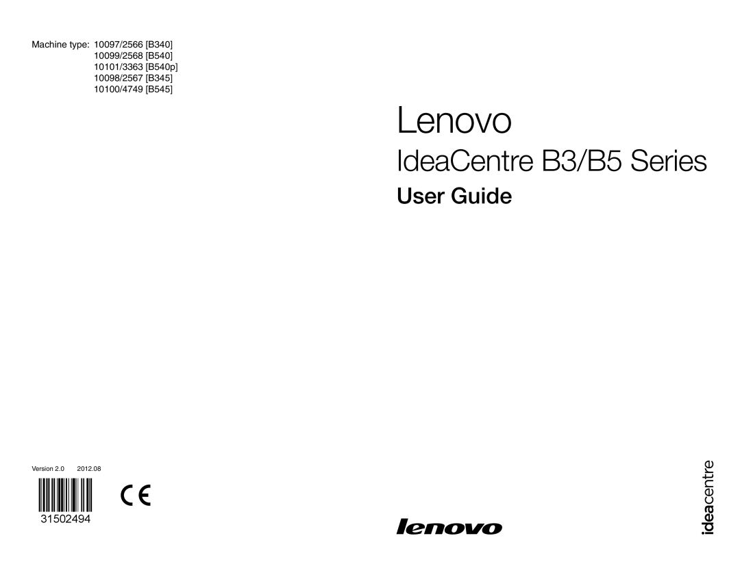 Lenovo B545, B345, 10101/3363 [B540p], 10098/2567, 10099/2568 [B540], 10097/2566 [B340], 10100/4749 manual Lenovo 