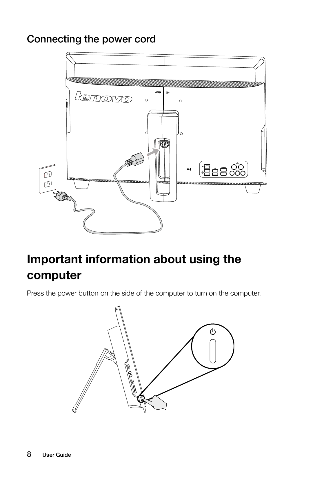 Lenovo 10100/4749, B540p, B545, B345, B340 manual Important information about using the computer, Connecting the power cord 