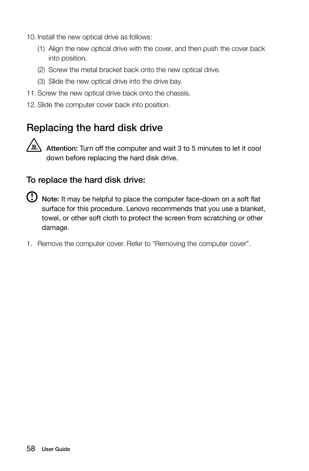 Lenovo B345, B545, B340, 10101/3363 [B540p], 10098/2567 manual Replacing the hard disk drive, To replace the hard disk drive 