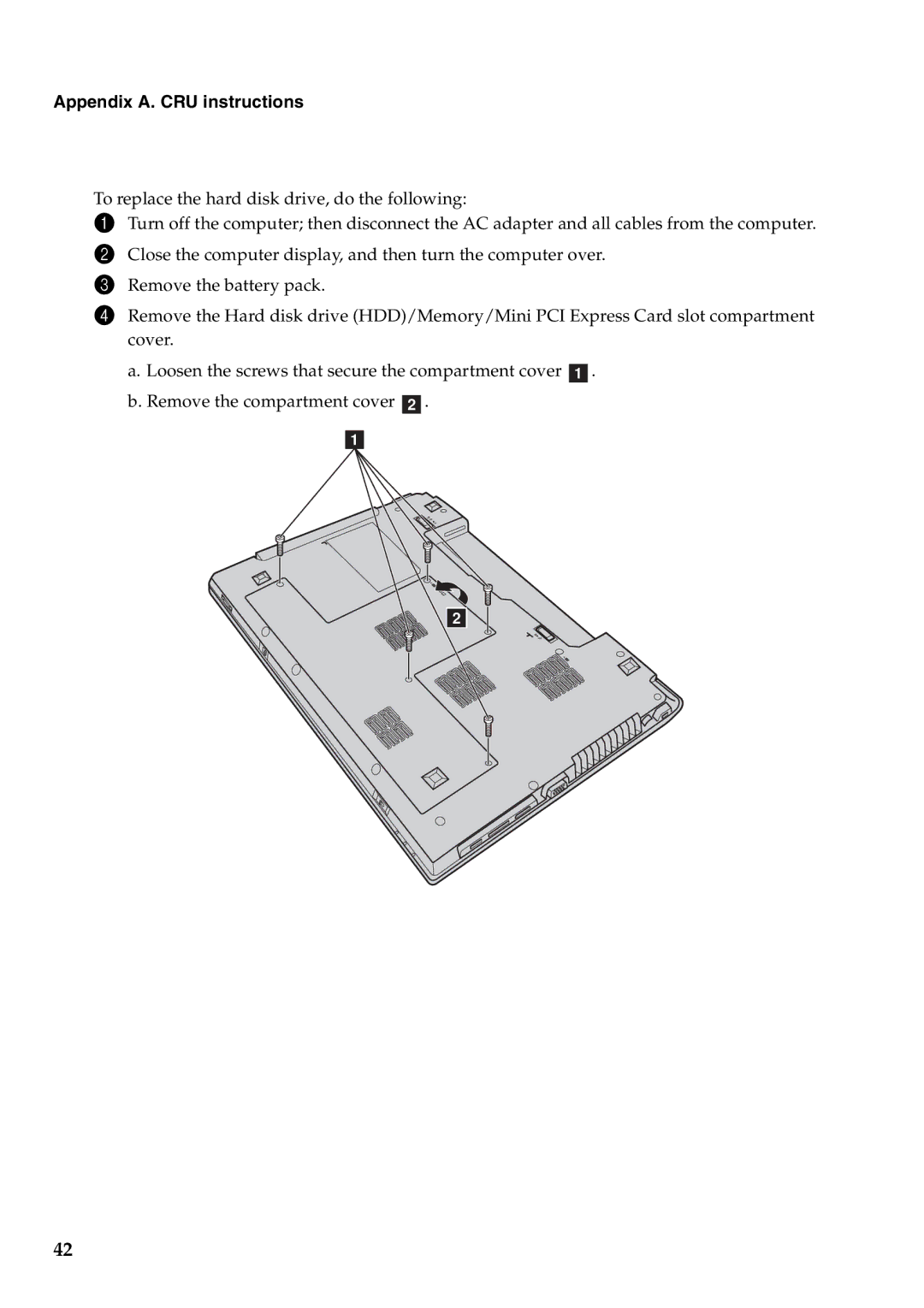 Lenovo B570E manual Appendix A. CRU instructions 