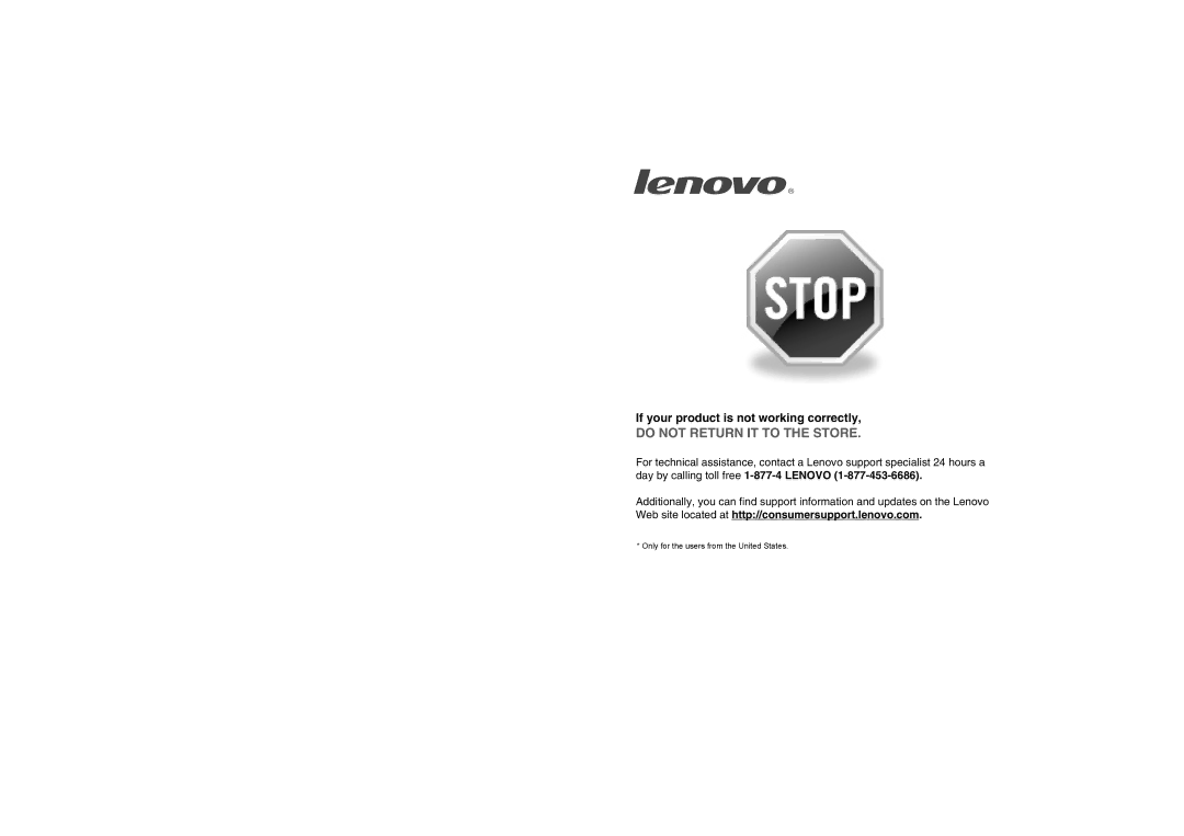 Lenovo B570E manual Do not Return IT to the Store, If your product is not working correctly 